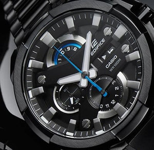 Casio Edifice EFR-540BK-1AV men's chronograph watch, black dial, black ion-plated stainless steel bracelet – detail view 3