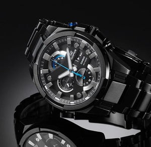 Casio Edifice EFR-540BK-1AV men's chronograph watch, black dial, black ion-plated stainless steel bracelet – detail view 4