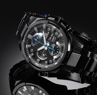 Casio Edifice EFR-540BK-1AV men's chronograph watch, black dial, black ion-plated stainless steel bracelet – detail view 4