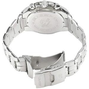 Casio Edifice EFR-554D-1A2V men's chronograph watch, black dial, silver-tone stainless steel bracelet – detail view 1