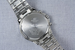 Casio Edifice EFR-554TR-2A men's chronograph watch, black dial, silver-tone stainless steel bracelet – detail view 4