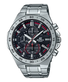 Casio Edifice EFR-564D-1AV men's chronograph watch, black dial, silver-tone stainless steel bracelet – official front view