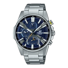 Casio Edifice EQB-1200D-2A men's chronograph watch, blue dial, silver-tone stainless steel bracelet – official front view