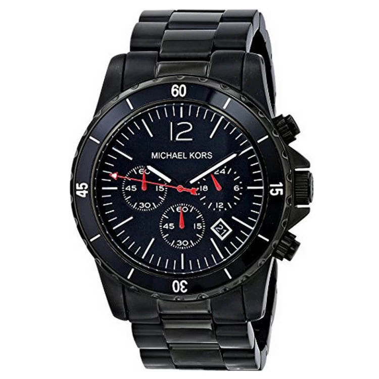 Michael Kors MK8161 Men’s Black Dial Black Stainless Steel Madison Chronograph Watch - Luxury Hub Store