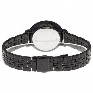 Black watch with metal strap on a white background