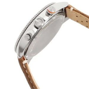 Crown and chronograph pushers detail of Fossil Wakefield CH2951 men's watch
