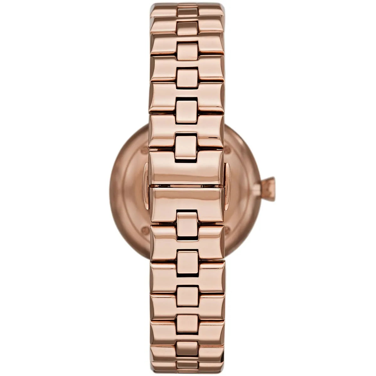 Back view of the Emporio Armani AR11196 watch showing the stainless steel caseback and logo