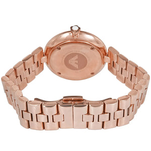 Rose gold stainless steel butterfly deployment clasp on the bracelet of the AR11196