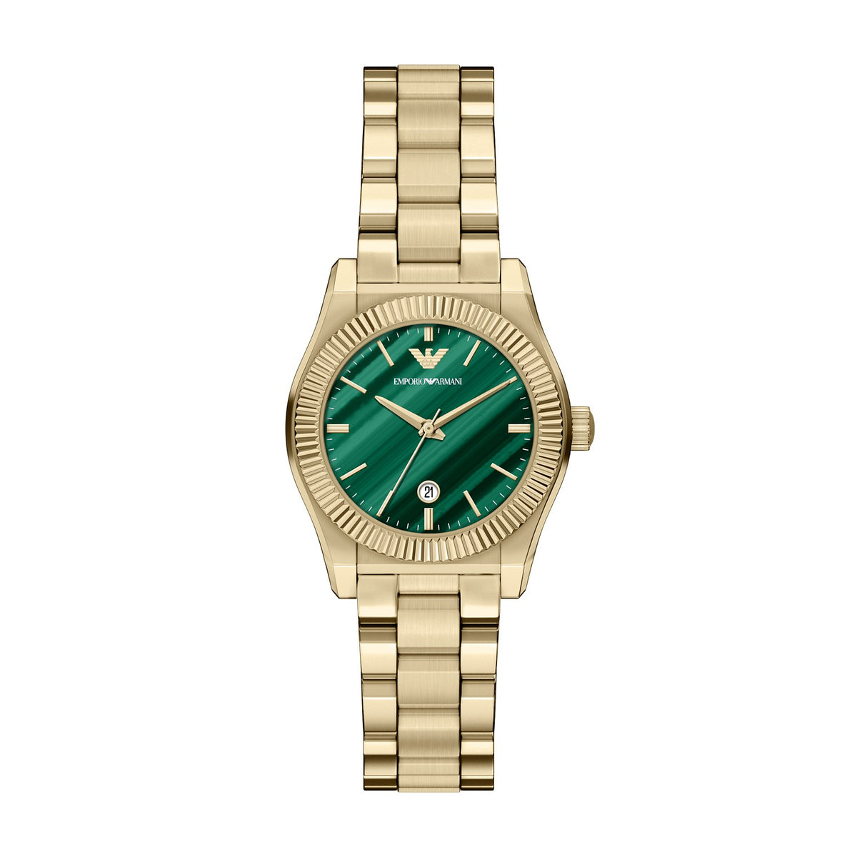 Emporio Armani Federica AR11761 Women's Watch – Green Dial & Gold Stainless Steel Strap