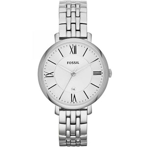 Authentic real-life photo of Fossil ES3433 showing actual silver shine and white dial