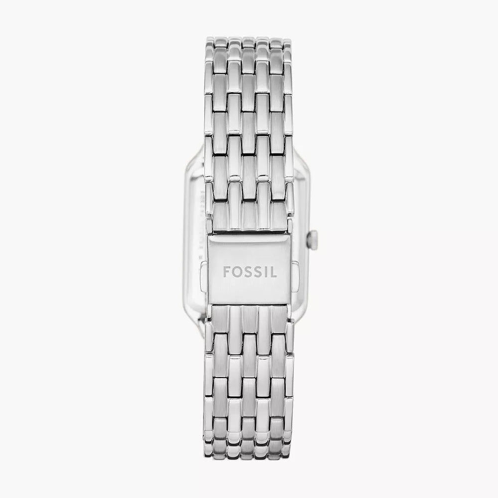 Back view photo of Fossil Raquel ES5221 showing the stainless steel caseback