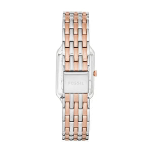 Back view photo of Fossil Raquel ES5222 showing the stainless steel caseback