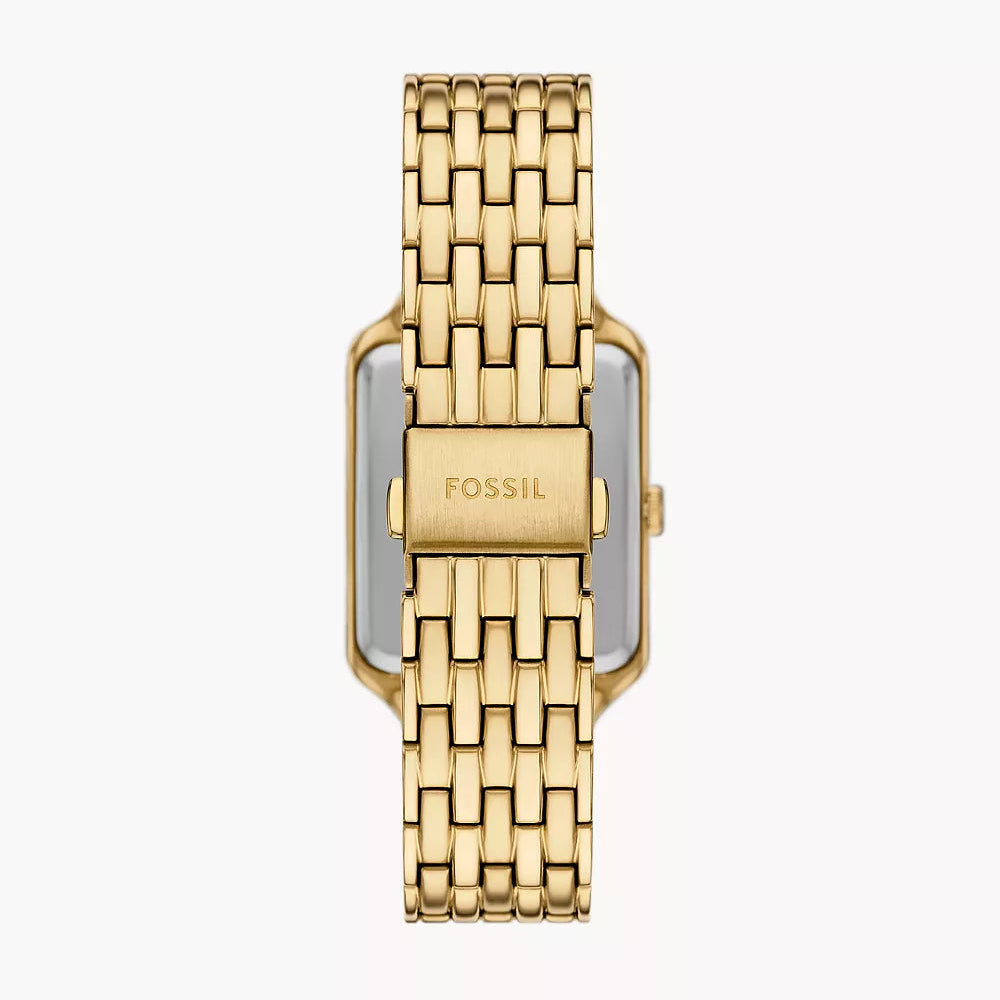 Back view photo of Fossil Raquel ES5398 showing the stainless steel caseback