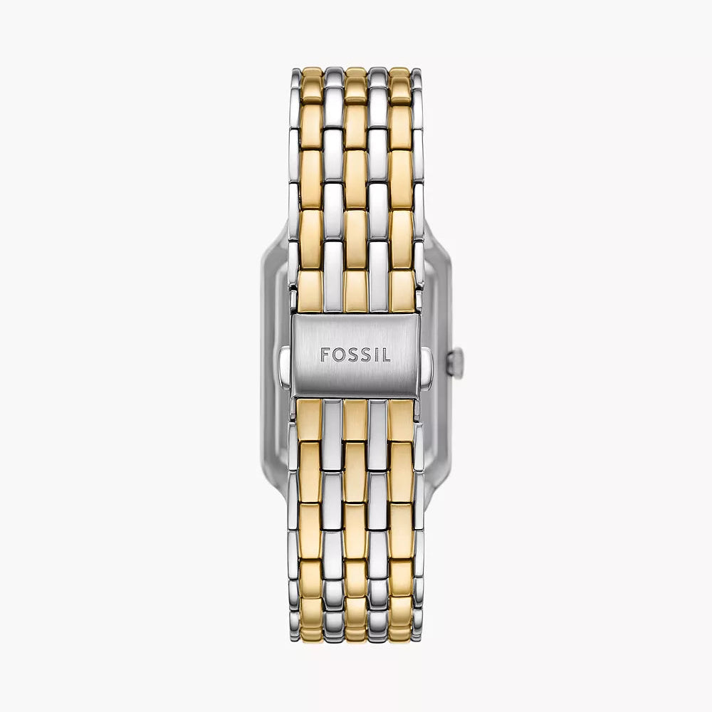 Back view photo of Fossil Raquel ES5399 showing the stainless steel caseback