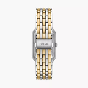 Back view photo of Fossil Raquel ES5399 showing the stainless steel caseback