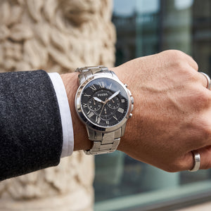 Fossil Grant FS4736 men's chronograph watch worn on the wrist.