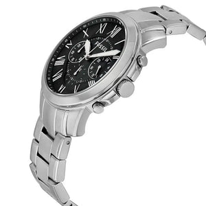 Right side profile of the Fossil Grant FS4736 showing the crown and chronograph pushers.