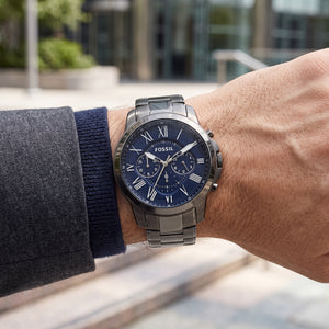 Fossil Grant FS4831 men's chronograph watch worn on the wrist.