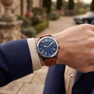 Fossil Grant FS5151 men's chronograph watch worn on the wrist.