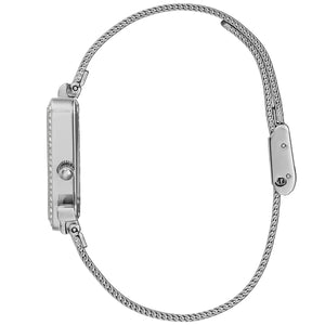 Detailed side view of the silver crown on the Guess GW0508L1