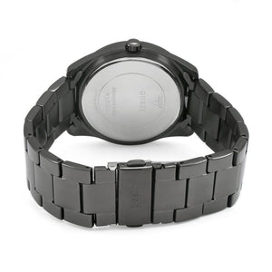 Back view of the Guess W1201L4 watch showing the stainless steel caseback and G Twist details