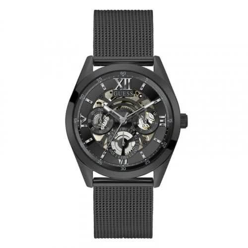 Guess GW0368G3 men's watch in all-black stainless steel with mesh bracelet