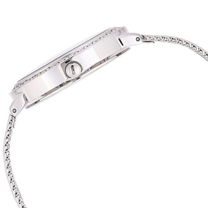 Detailed side view of the silver crown on the Guess GW0402L1