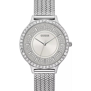Guess Dress GW0402L1 ladies watch with round silver case and mesh strap
