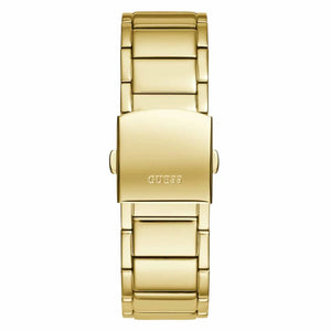 Close-up of the polished gold-tone stainless steel bracelet links on GW0456G1