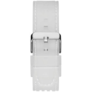 Close-up of the transparent rubber strap texture on Guess GW0499G3