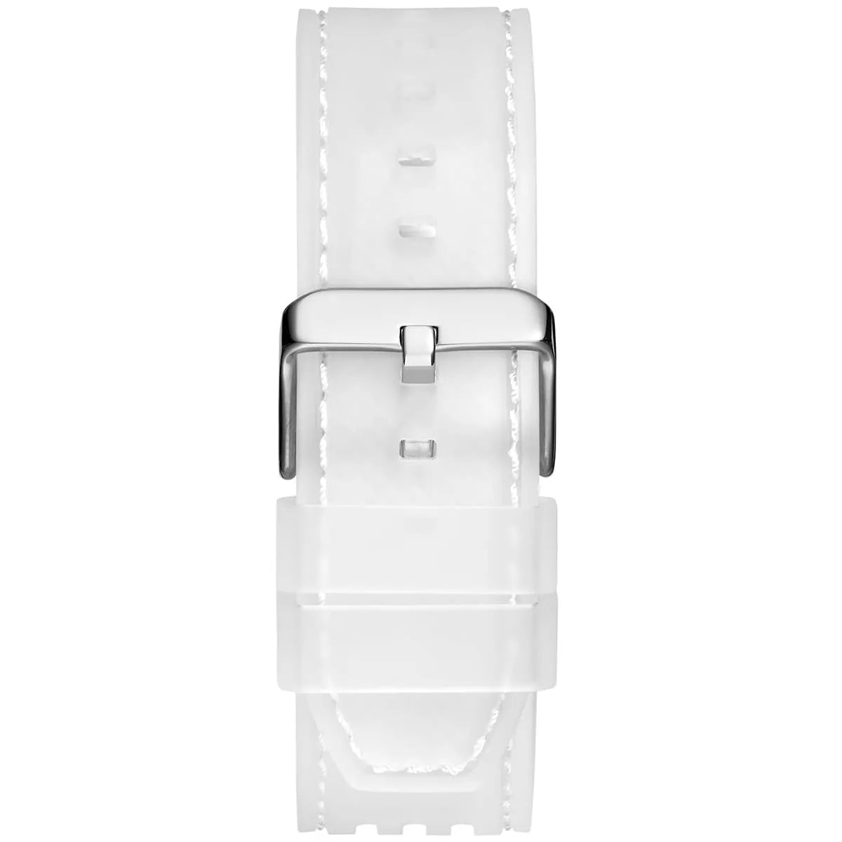 Close-up of the transparent rubber strap texture on Guess GW0499G8