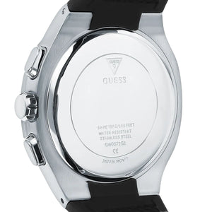 Back view of the Guess GW0571G1 watch showing the stainless steel caseback