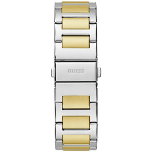 Close-up of the silver and gold stainless steel bracelet links on GW0631G1