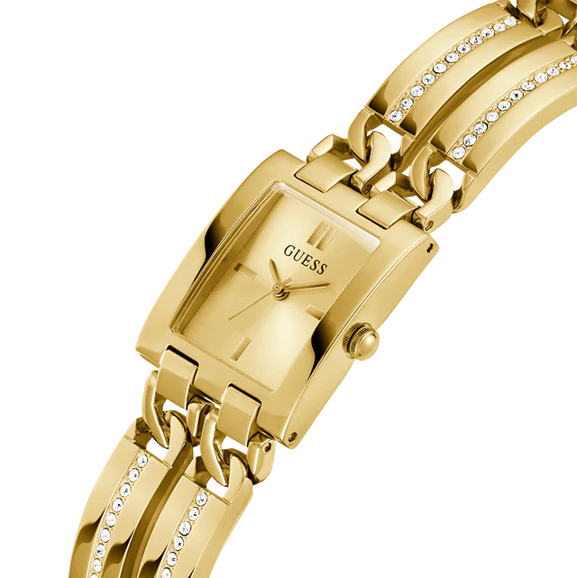 Left side perspective of the Guess GW0668L2 crystal bracelet links