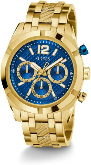 Angled profile of Guess GW0714G2 highlighting the textured bracelet links
