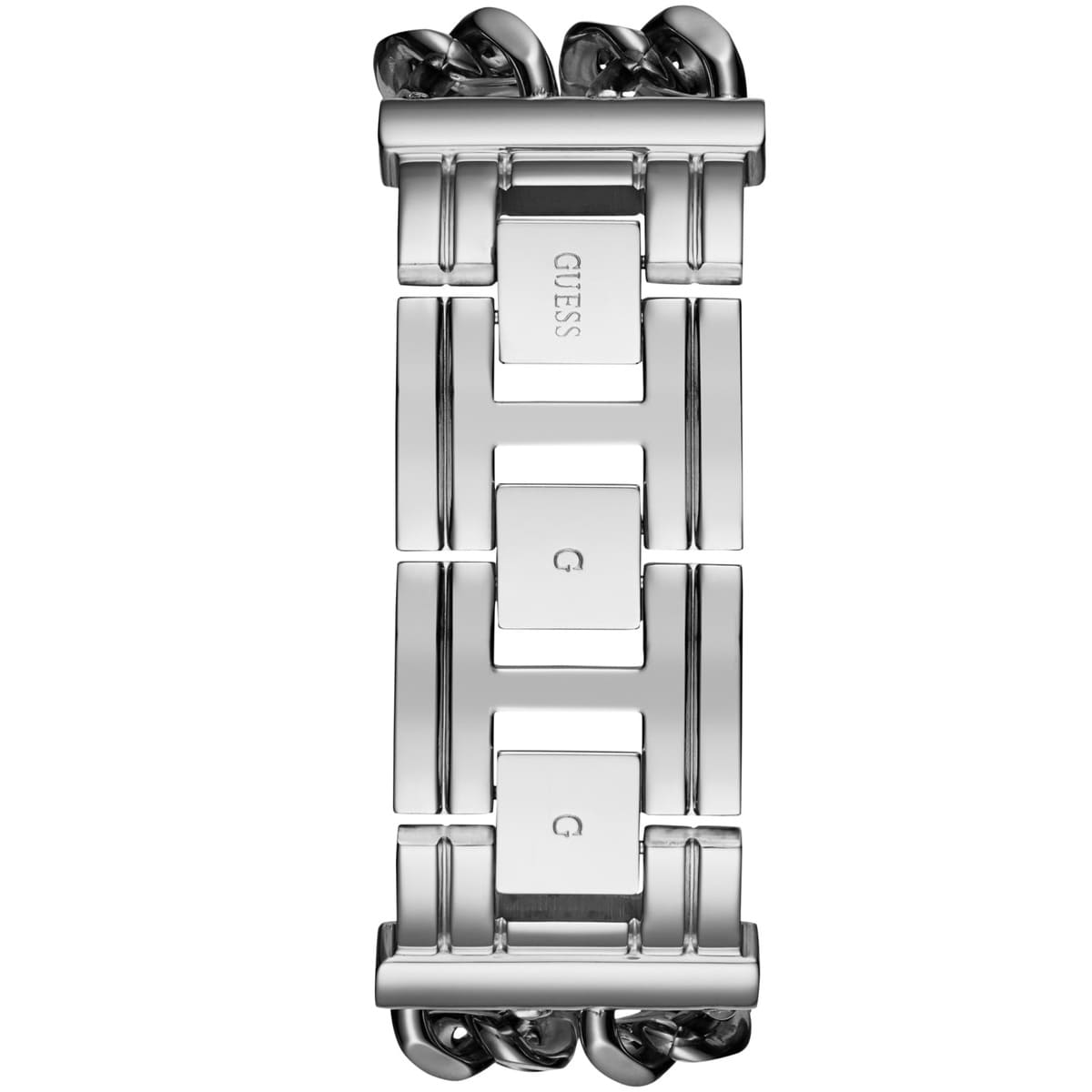 Silver stainless steel jewelry clasp (Self-Adjustable G-Links) on the bracelet of the W1117L1