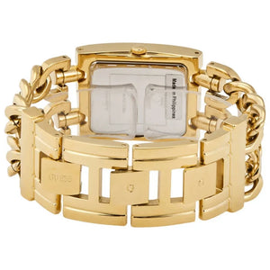 Gold stainless steel jewelry clasp (Self-Adjustable G-Links) on the bracelet of the W1117L2