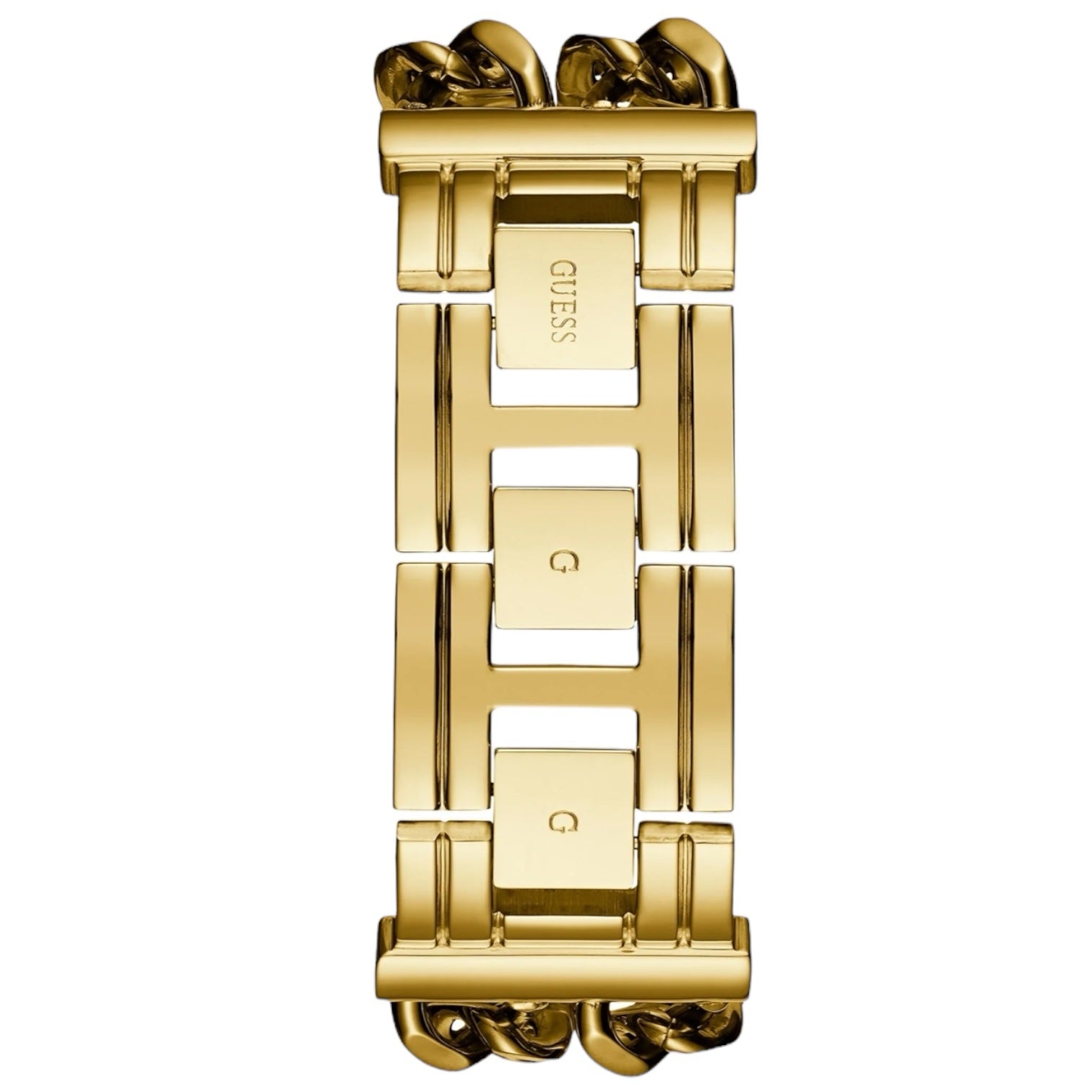 Gold stainless steel jewelry clasp (Self-Adjustable G-Links) on the bracelet of the W1117L2