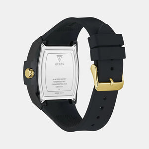 Black watch with gold accents on a light gray background