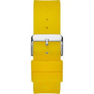 Yellow buckle clasp on the yellow rubber strap of the GW0203G6