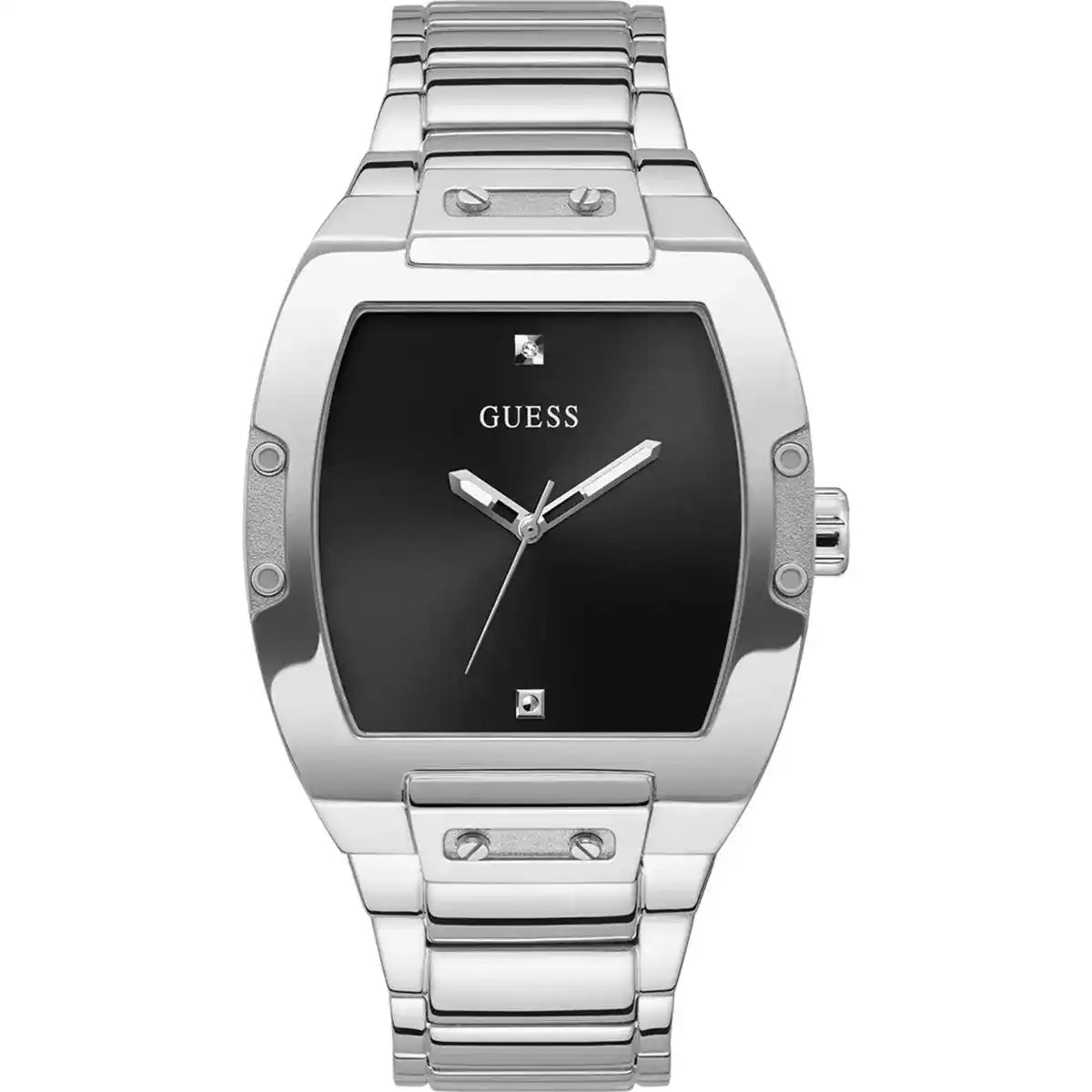 Guess Phoenix GW0387G1 men's silver stainless steel watch with diamond accent