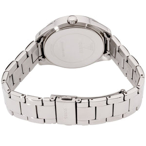 Back view of the Guess W0987L1 watch showing the stainless steel caseback