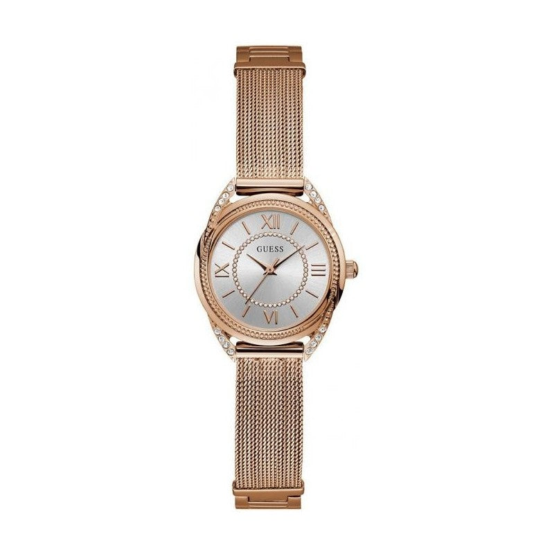 Guess Whisper W1084L3 women's watch with rose gold case and mesh bracelet