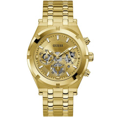 Guess GW0260G4 men's Continental multifunction quartz watch with gold tone stainless steel case and bracelet
