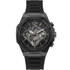 Guess Momentum GW0263G4 Men's Multi-Function Watch – Black Dial & Black Rubber Strap