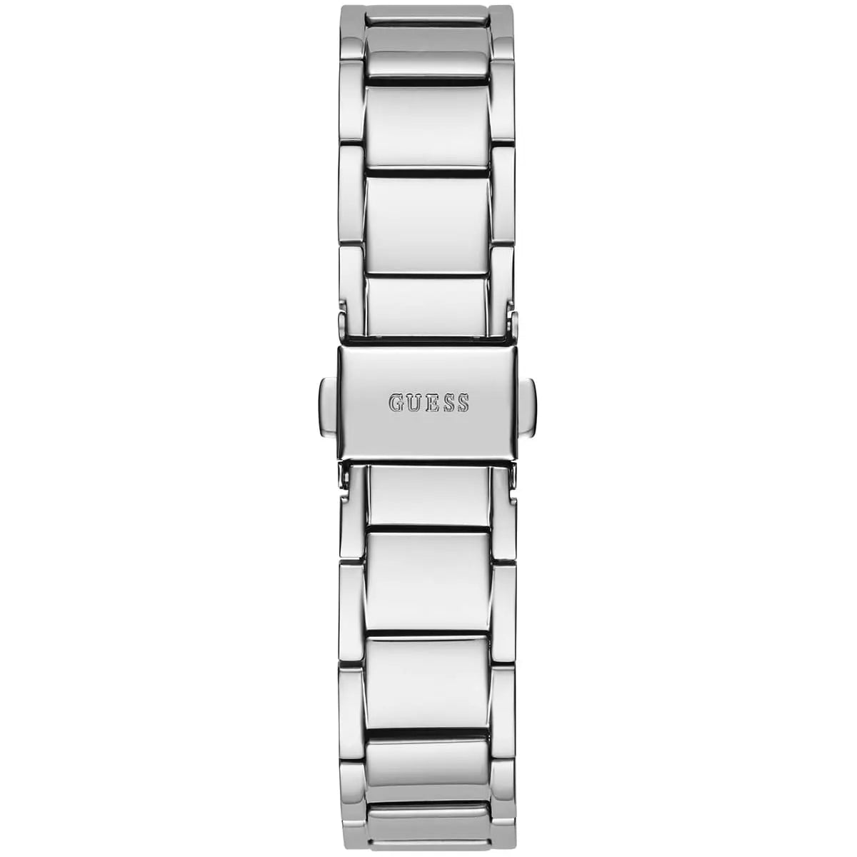 Guess Solstice GW0403L1 women's watch - silver dial silver steel strap, profile view