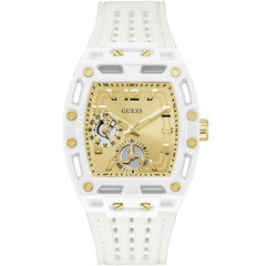 Guess Phoenix GW0499G5 Men's watch - gold dial white strap