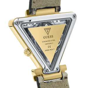 Detail of the genuine leather leopard print strap on Guess GW0504L3