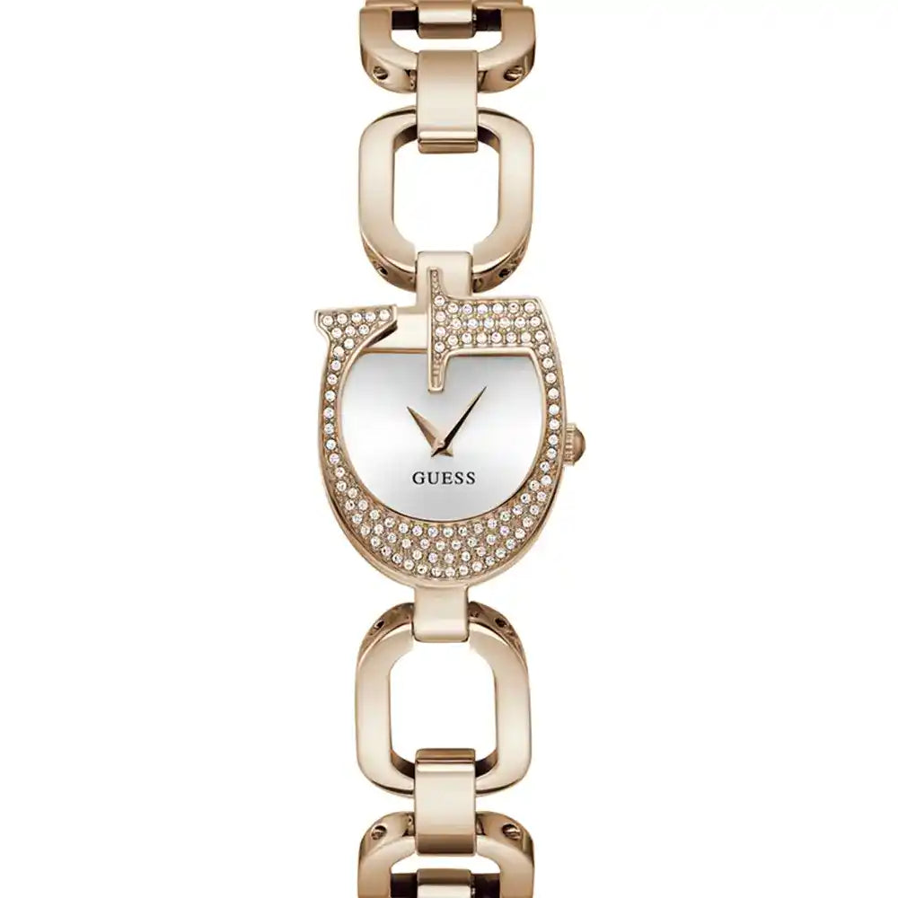 Guess GW0683L3 Women's watch - silver dial rose gold strap