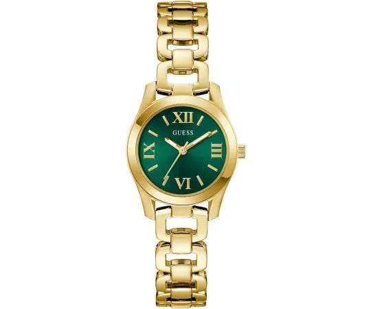 Guess Sweet & Petite GW0927L2 Women's Watch – Green Dial & Gold-Tone Steel Strap